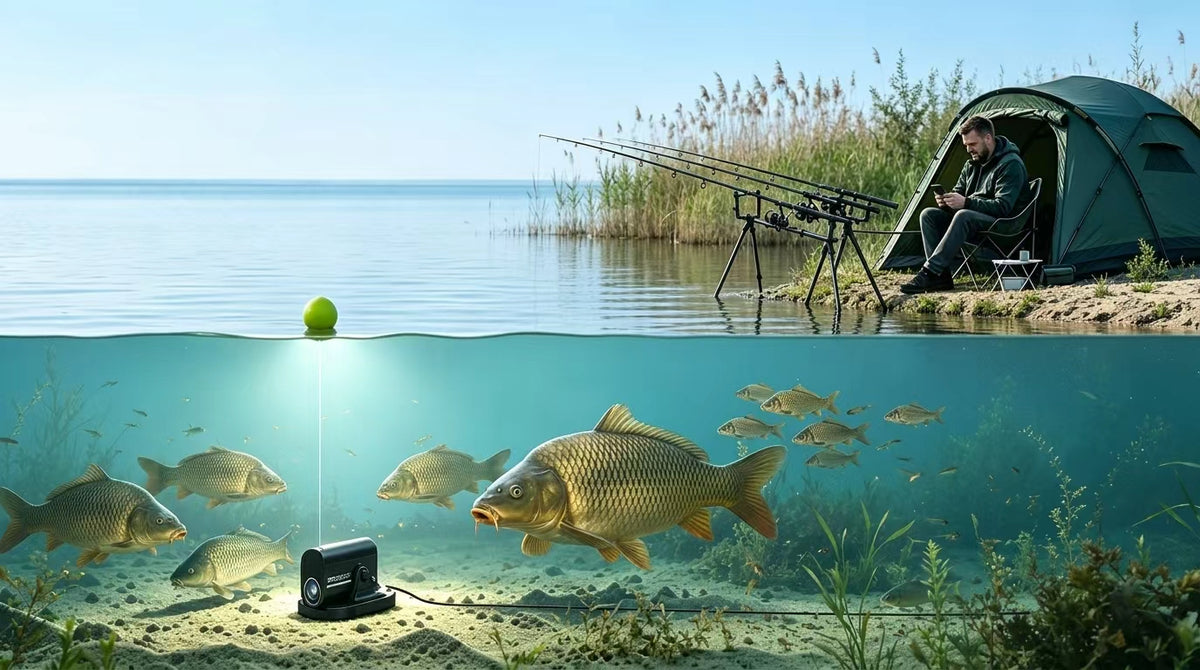 Load video: See real-time underwater fish detection — live view, night vision, and motorized depth control.